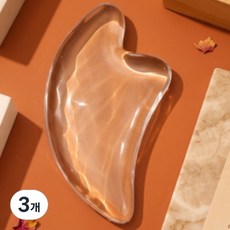 로아딘 전신 페이스 두피 크리스탈 대형 마사지 괄사, 투명, 3개
