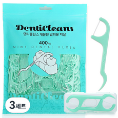 가성비가브랜드다 덴티클린스 개운한 민트 치실 휴대용 케이스 세트, 3세트, 400개입, 8cm