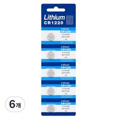 치프몰 CR1220 3V 리튬 건전지 코인 배터리, 6개, 5개입 6개, 5개입