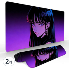 장패드 게이밍 마우스패드 대형 키보드패드 데스크매트 400X900X3MM, 2개, 여자아이  4