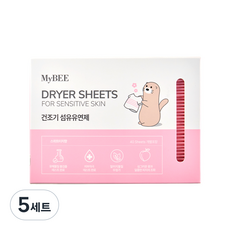 마이비 피부에순한 건조기시트 섬유유연제 스위트터치향, 40개입, 5세트