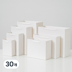 두꺼운 화이트 종이가방 고급 쇼핑백 튼튼한 종이쇼핑백 대형 무지 선물 미니 인쇄 제작 정사각 어젠다, 두꺼운 화이트 가로대 (32x11.5x28), 30개