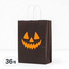 하하홈파티 할로윈 구디백 미니 종이가방, 36개, 블랙