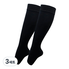 메디지아 의료용 무릎형 발트임 압박스타킹 압박밴드 블랙, 종아리/무릎형, 3세트