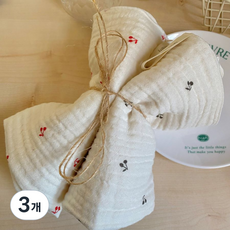 거즈행주 고리 키친크로스 주방핸드타올 국내제작, 3개, 1번 체리블랙