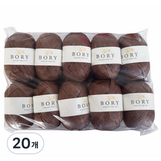 보리실 종이 뜨개실 여름모자만들기, 진갈색, 20개