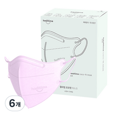 힐타임 코코핏 KF94 컬러 마스크 소형N 새부리형 숨쉬기편한, 25매입, 6개, 라벤더퍼플
