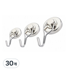 마니코 초강력 네오디움 고리자석 360도 회전형 후크 36mm, 30개
