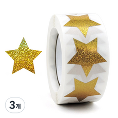 바이트 금별 은별 스티커, 3개, 반짝 금별