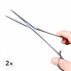 잠금식 스테인리스 지혈집게 다규격 낚시 가시제거 애완동물 털뽑기 비의료용 집게, 2개, 은색 직선형