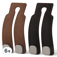 오루아 자동차 가방걸이 차량용 옷걸이 헤드레스트 고리, 블랙, 6개