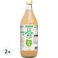 프레지오소 유기농 애사비 애플사이다비니거 사과식초, 2개, 1L