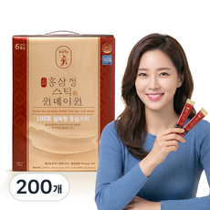 6년근 홍삼스틱 진세노사이드 1포당 11.8mg 원데이원타임 100포 [국내산], 200개, 10ml