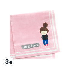 피플스파티 파티냅킨 죠이죠이 33*33cm, 3개, 60개입, 핑크