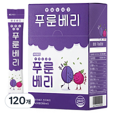 바로바디 푸룬베리 10gx30포 푸룬주스 스틱 임산부 아기 즙 크랜베리 엘더베리 식이섬유, 10g, 120개