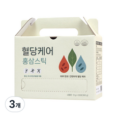 진웰스 혈당케어 홍삼 스틱 (바나바잎 1.3mg+진세노사이드 7mg), 3개