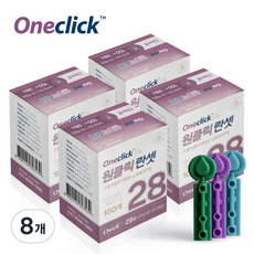 오웰 원클릭 사혈 채혈침 일회용 수동랜싯 28G, 8개, 100개입