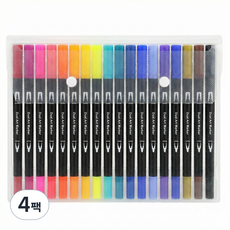 INCEROSE 양끝 아크릴 마커펜 세트, 4팩, 24색