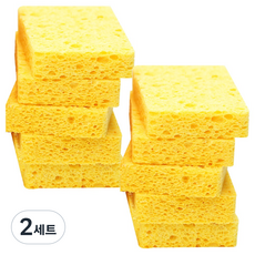 엠피가드 무흠집 드라이 천연 셀룰로스 주방 친환경 펄프 수세미 스펀지, 10개, 2개