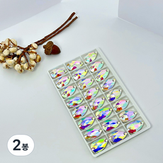 비즈라이프 쏘온스톤 물방울 AB, 2봉, 38-21mm 7개