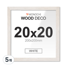 모노치 우드데코 벽걸이 액자 프레임, 5개, 화이트