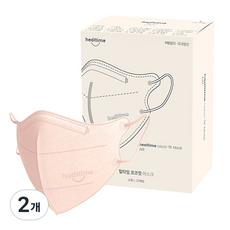 코코핏 컬러 마스크 소형L 일회용 새부리형 숨쉬기편한, 1세트, 2개, 블러쉬베이지