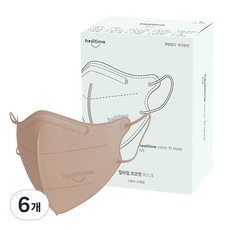힐타임 코코핏 KF94 컬러 마스크 소형N 새부리형 숨쉬기편한, 25매입, 6개, 샌드베이지