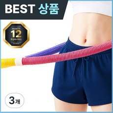 2025년 3세대 네이쳐 최신형 일체형 스프링 훌라후프, 혼합, 3개, 0.9kg