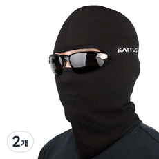 카투스 매쉬형 쿨 바라클라바 자전거 복면 두건 여름두건 쿨기능성 원단 Line-z, 블랙, 2개