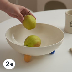 과일 접시 디저트 트레이 간식 바구니 쟁반, 2개, 엘로우