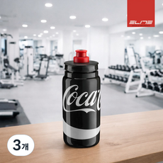 엘리트 플라이 코카콜라 자전거 물통 스포츠 물병 공식수입사, 3개, 블랙, 550ml