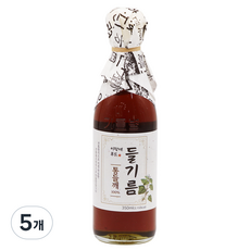 이장네 저온압착 참 고소한 통들기름100퍼센트_, 5개, 350ml