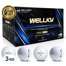웰키 고반발 비거리 골프공 2피스 60p, 화이트, 60개입, 3세트
