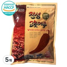 신비로 매운 고춧가루 국산 100%, 1kg, 5개