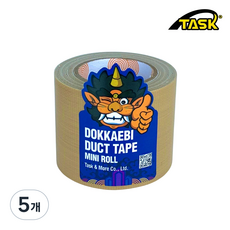 도깨비 수출용(국내산) 덕트테이프 덕테이프 미니롤 BEIGE 50mmX5m, 5개