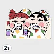 짱구 커플 욕실 주방 발매트 미끄럼방지, 2개