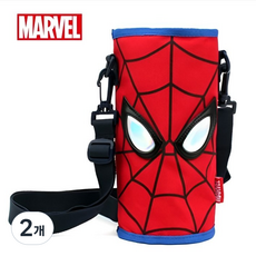 스파이더맨 물병가방 물병파우치 크로스백 아동 물병가방, 레드, 2개