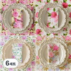 오릴리 파티 플라워 디자인 종이 냅킨 2탄, 6세트, 20개입, 바이올렛 로즈