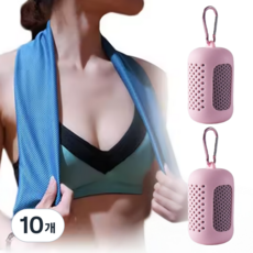 플라센 더 길어진 스포츠 쿨타올 땀수건, 10개, 핑크