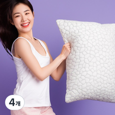 딥자 메모리폼 경추베개 옆으로자는 목디스크 일자목 거북목 낮은베개, 4개, 메모리폼 베개