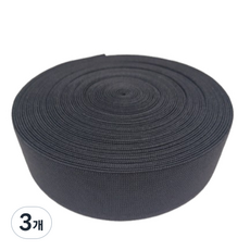 긍정미공방 코메즈밴드 40mm 화이트 12마 허리고무밴드, 3개, 블랙