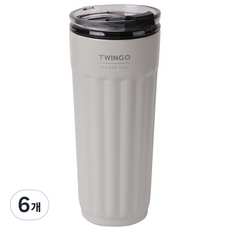 트윙고 플리츠 진공 머그 텀블러, 진공머그, 화이트, 6개