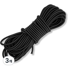 둥근 칼라 고무줄 길이 400cm, 3개, 블랙3mmx400cm