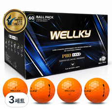 웰키 고반발 비거리 골프공 2피스 60p, 오렌지, 60개입, 3세트