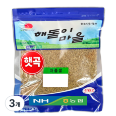 하조대농협 국산 차좁쌀 차조, 3개, 500g