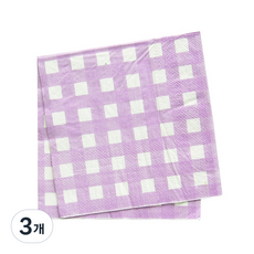 피플스파티 파티냅킨 체크무늬 33*33cm, 3개, 60개입, 라일락