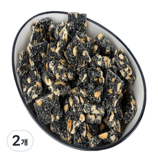 [초특가 건강 간식] 뻥튀기곡물나라 검은깨강정 흑임자 전통 한과 명절 선물, 420g, 2개