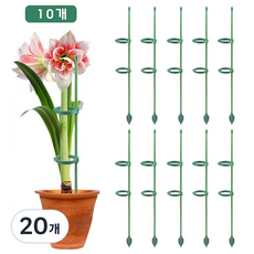 루베이 조립식 화분 식물 지지대 오링 + 높이조절 연장봉 줄기 고정 엉킴 방지 난초/장미/백합, 20개