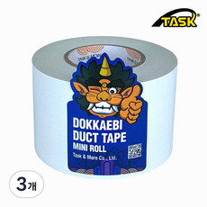 도깨비 수출용(국내산) 덕트테이프 덕테이프 미니롤 WHITE 50mmX10m, 3개