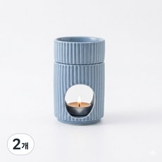 올레비엔 루메아 세라믹 아로마램프, 2개, 슬레이트 블루